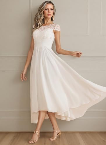 Lace Short Wedding Dresses for Bride 2025 V Neck Sleeveless Tulle Knee Length Boho Bridal Gowns WE0014