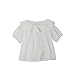 ALLAIBB Fille Chemisier à Manches Bulles Chemise Blanche Collier de poupée Tee-Shirt en Dentelle Size 120 120cm (Blanc)