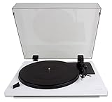 Andover Audio SpinDeck 2 Turntable for Vinyl Record Playback - Semi-Automatic, Beginner-Friendly with Rubber Isolation Feet, Tonearm & Cartridge Included, Pro-Ject & Spinbase Compatible - White