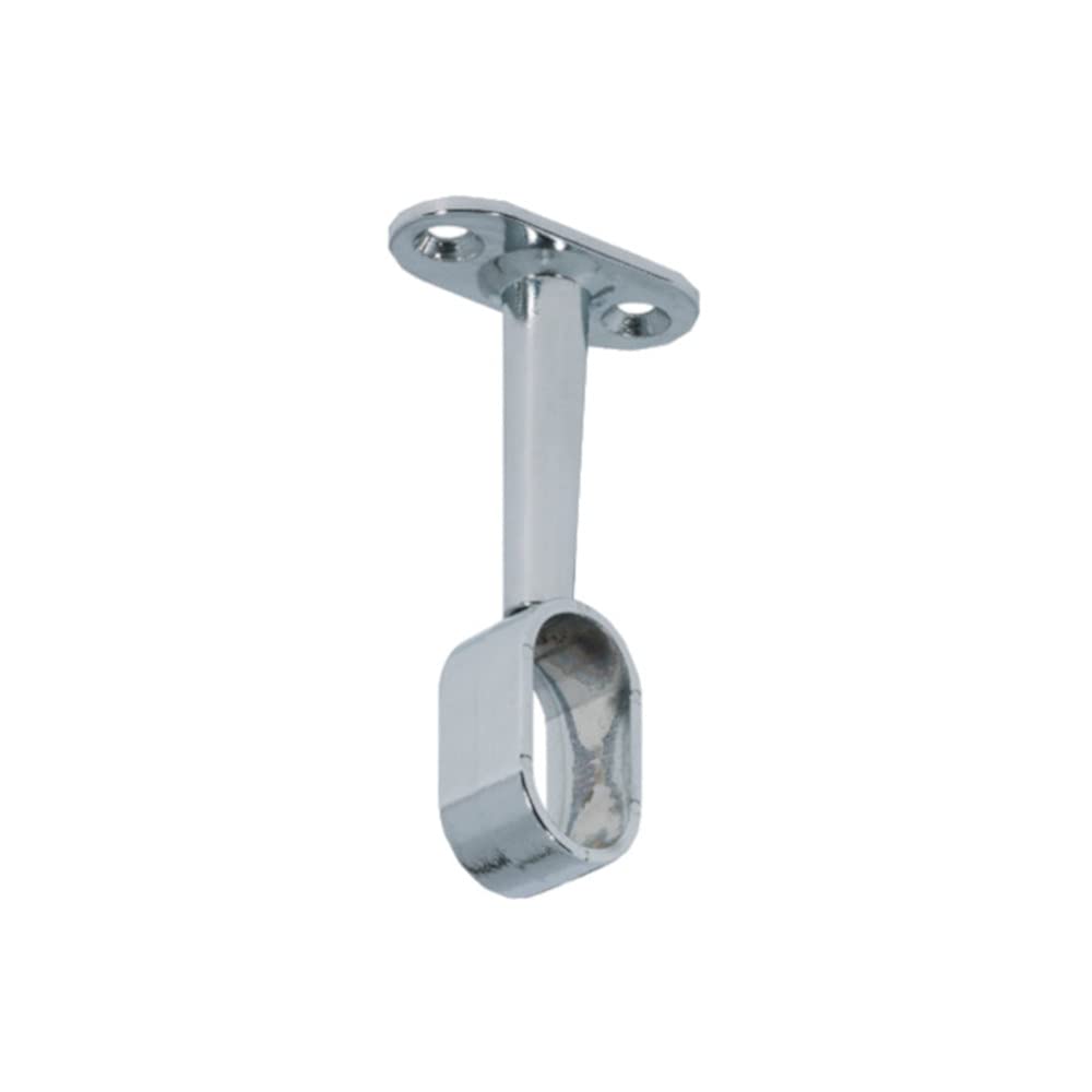 FITTINGSCO Oval Wardrobe Rail Centre Support, Chrome, Polished Chrome