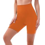 SINOPHANT High Waisted Women Biker Shorts - 6” Buttery Soft Elastic Tummy Control Shorts for Gym, Yoga, Workout(L-XL,Orange)