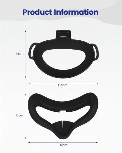 VR Face Cover Pad Silikon Gesichtsbedeckung für Oculus, Waschbar Silikon VR Gesichtsschutz, BOZILY Ersatz Gesichtspolster VR Zubehör für Quest 2 Headset (Schwarz) - Image 7