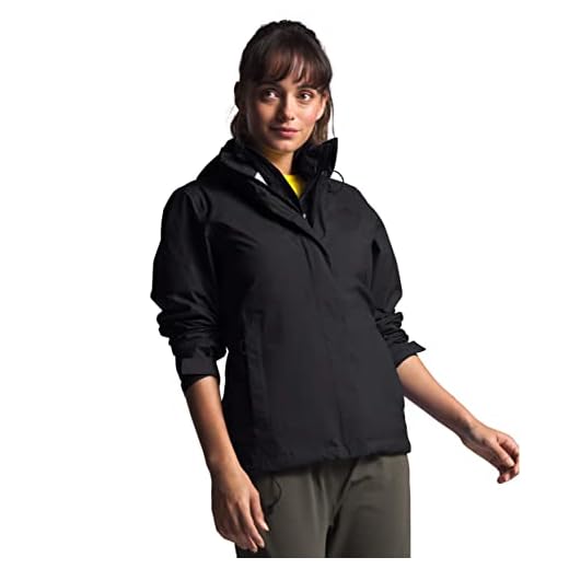 THE NORTH FACE Women’s Venture 2 Waterproof Hooded Rain Jacket (Standard and Plus Size), TNF Black/TNF Black, Small