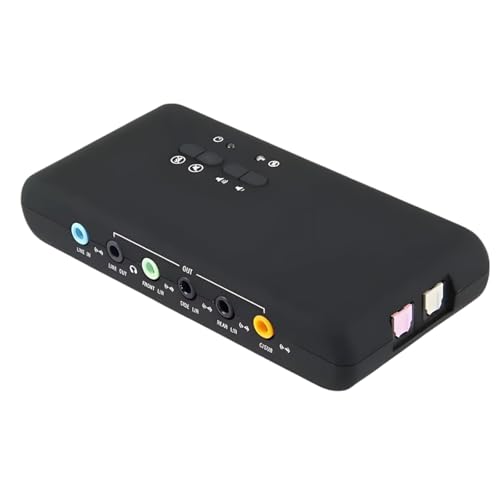 Risegun Carte son externe USB 7.1 8 canaux USB Soundbox stéréo adaptateur audio externe 12 Mbps pour PC portable