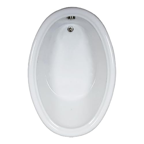 60 in. x 42 in. Acrylic Oval Drop-In Bathtub, Biscuit