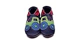 Inch Blue Mädchen/Jungen Schuhe für den Kinderwagen aus luxuriösem Leder - Weiche Sohle - Traktor Dunkelblau