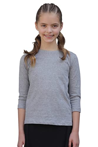 Kosher Casual Kids' Big Girls Modest 3-4 Sleeve 100% Cotton Tee Shirt Top