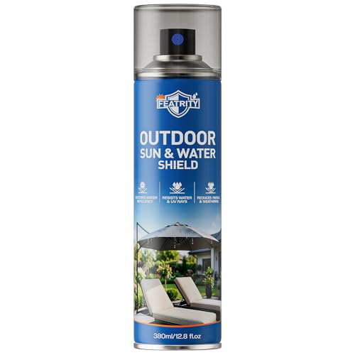 featrity Outdoor Fabric Protector Spray: Heavy Duty Water-Repellent & UV Resistant for Patio Decor Cushions Upholstery Furniture Umbrellas - Invisible Sun and Water Shield, 12.8oz