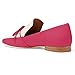 YDN Women Fashion Round Toe Flats Loafers Slip on Stacked Low Heel Pumps Office Lady Shoes Size 4 Fuchsia