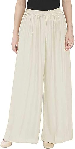 Image of Fancy Star Women Super-Combed Cotton and Rayon Solid Full Length Regular Palazzo