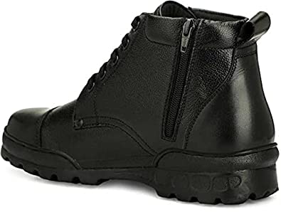 celticaMen's real leather high ankle chain DMS boots army ncc police dress up shoes with zip