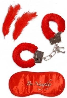 Handcuff Red Plush Handcuffs and Satin Sleep Mask Set, Soft Fuzzy Cuffs with Metal Keys (Red)-image-31