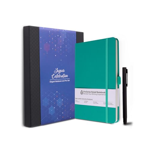 Image of DOODLE Undated Executive Diary Gift Set | A5 160 Pages PU Leather Notebook + Stylish Pen with Stylus | All Packed in a Beautifully packaged in an Elegant Gift Box (Turquoise)