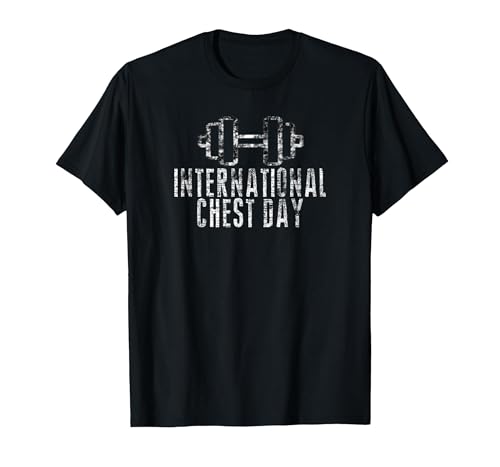 International Chest Day Workout T-Shirt Men Black Large