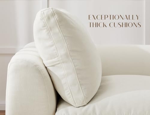 Oversized Cloud Couches for Living Room, Convertible Sectional Couch with Ottoman, 7 Seater Large Modular Sectional Sofa, Warm White - Thumbnail 5