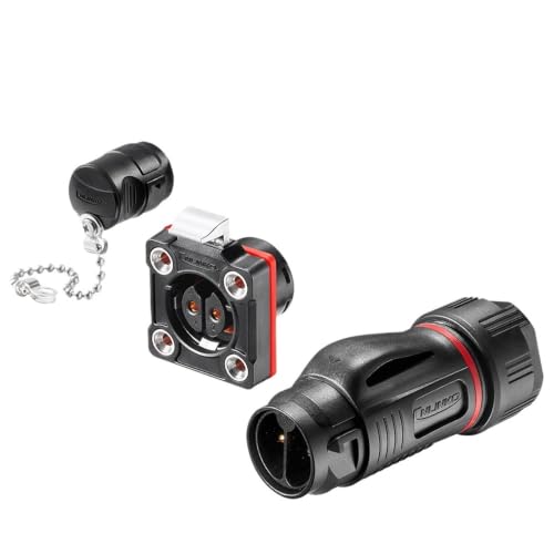 Conector macho hembra BD20 PBT con enchufe impermeable IP68 de 2 pines para panel de soldadura