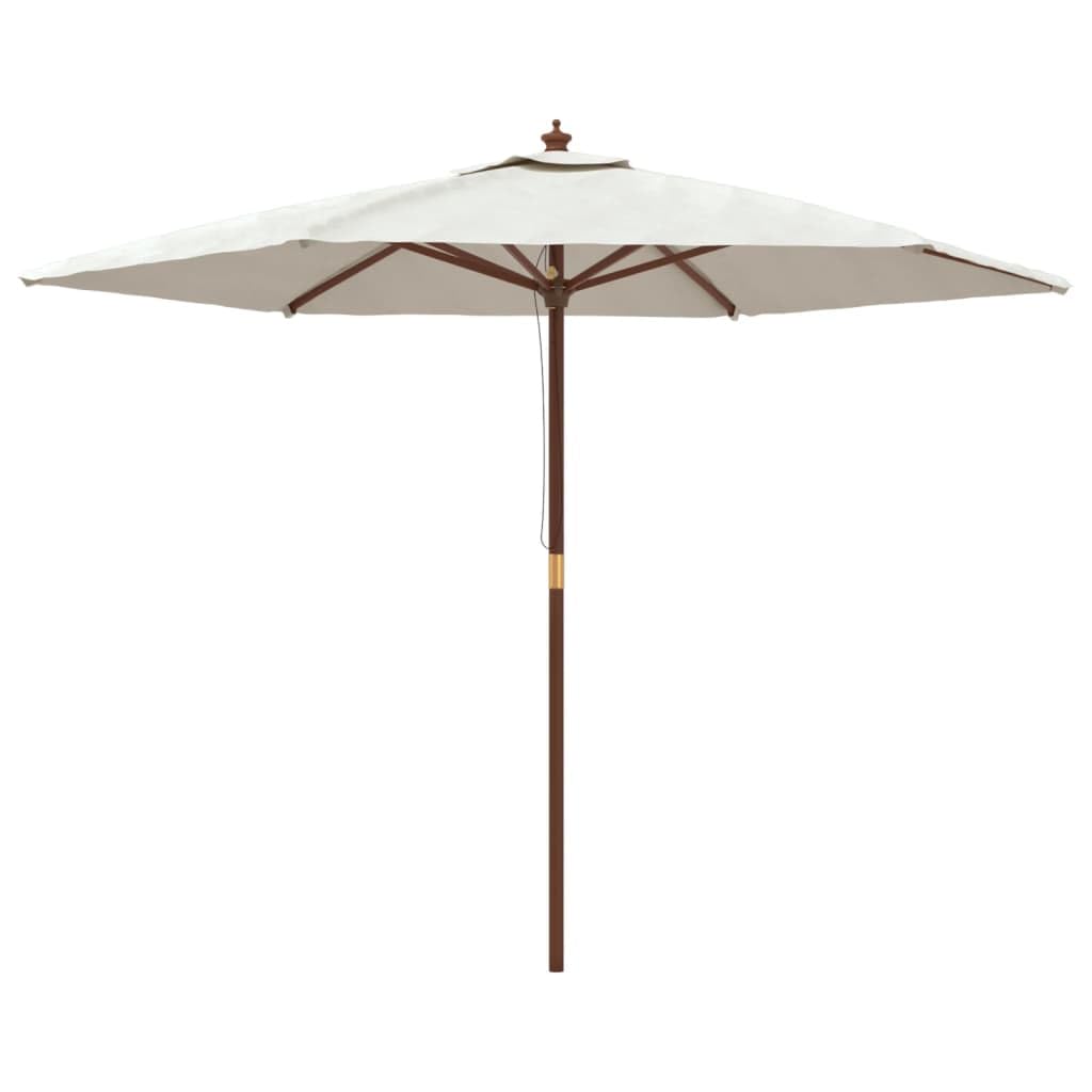 Vidaxl Sand Garden Parasol With Wooden Pole 299X240 Cm Large