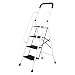 Livebest 4 Steps Ladder Folding Step Stool with Hand Grip Non-Slip Safety Rails Portable Heavy Duty 330 lb Load Capacity for Home Household Kitchen Office Garden,Iron