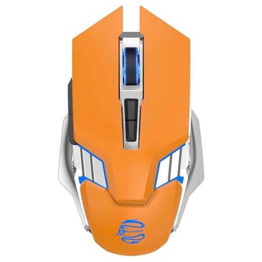 Bluetooth Gaming Mouse, RGB Rechargeable USB Wireless Mouse, Quiet Click, LED Backlit, Ergonomic, with Side Button, 6 Button, DPI Adjustable, Computer Mice for Laptop PC MacBook Chromebook - Orange