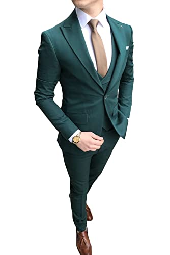 GATMSTZ 3 Piece Suit for Men, Regular Fit Slim Design Solid Jacket, Vest & Pants for Business and Party2