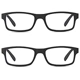 2 Pack Reading Glasses, Computer Readers with Blue Light Protection for Women, Stylish Spring Hinges Eyeglasses for Men (4.0)