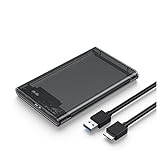 DINESA Carcasa para disco duro externo SATA a USB 3.0 Tipo-C 3.1, transparente gris