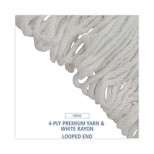 Image of Boardwalk Pro Loop Web /Tailband Wet Mop Head, Rayon, #24 Size, White, 12 /Carton