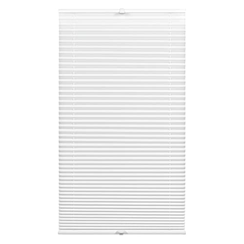 GARDINIA Estor Plisado Opaco térmico, Opaco, Todas Las Piezas de Montaje Incluidas, Estor Plisado con Dos rieles de Control, Color Blanco, 90 x 130 cm