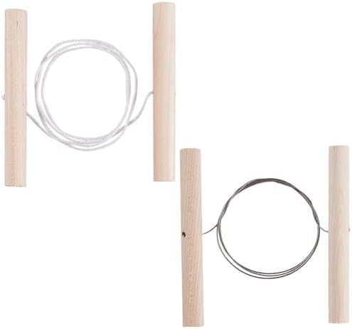 GORGECRAFT 1 Box 4Pcs 2 Styles Wire Clay Cutter Tool with Wooden Handles Cheese Plasticine Dough Mud Line Pottery Cutting Trimming Sculpting Tools for Artists Ceramic Art Sculpture Pottery Crafts image 5