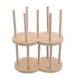 FOMIYES Soporte para Pesas de Fermentación de Bambú, Expositor de Pesas de Vidrio para Tarros de 7,8 Cm, Organizador de Suministros para Encurtidos de 2 Unidades, Estante Compacto