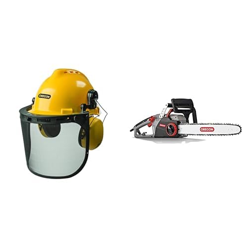 Image of Oregon CS1500 18-inch Electric Chainsaw & Safety Helmet with Visor Combo Set Bundle