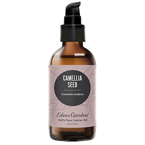 Edens Garden Camellia Seed Carrier Oil- 100% Pure Premium Cold Pressed & Hexane Free, Natural Moisturizer for Face, Skin, Hair, Scalp & Nail Care, Diluting Essential Oils & Massage 118 ml (4 fl oz)