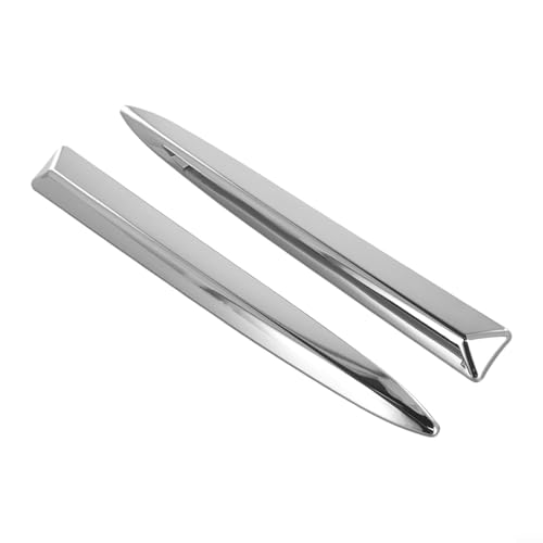 Lawnoval Garniture chromée pour grille supérieure de pare-chocs avant pour Fiat 500 2007–2015, paire de housses de cadre en ABS argenté OEM 735455041 735455042, garniture extérieure facile à installer