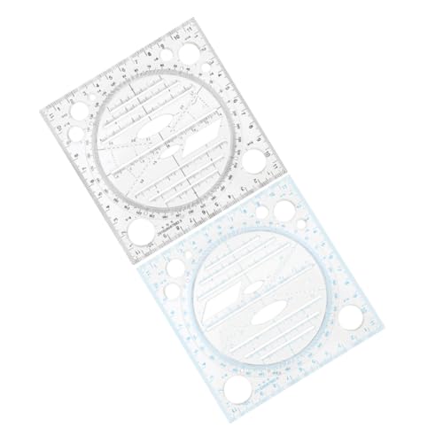 Frcolor 2個 多機能製円定規 入り 描画テンプレート 建築設計用製図ツール 初心者からプロ向け耐久性ステンシル お絵描きボード対応