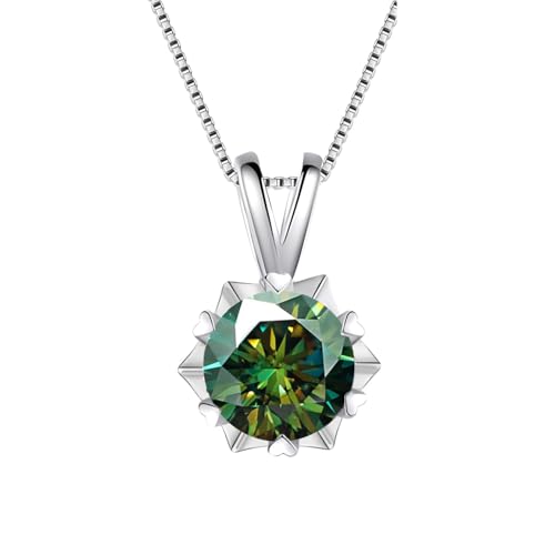 1-2 Carat Shiny Moissanite Pendant Necklace for Women Gift S925 Silver Laboratory Cultivated Diamond Jewelry Gift