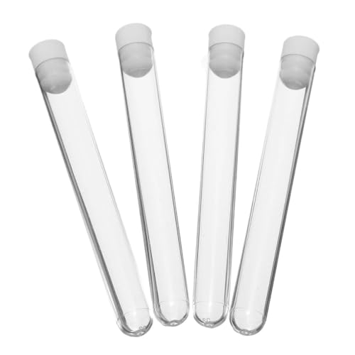 50Pcs/Set Clear Plastic Test Tube 12x100mm with Cap U-Shaped Bottom Long Transparent Test Tube Lab Supplies