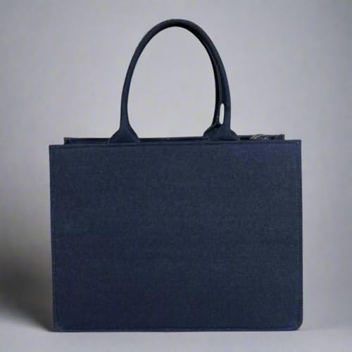 Image of Customised & Personalised Tote Bag for Women | Stylish Denim Handbag with Name & Floral Print | Multipurpose Office, College, or Gift Bag