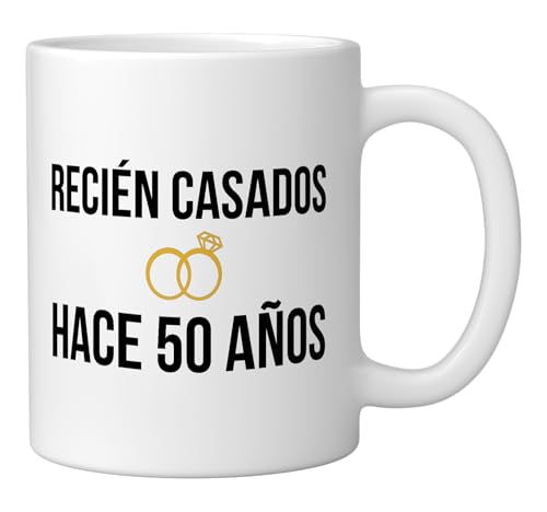 Taza cerámica aniversario 50 años recién casados miniatura 2
