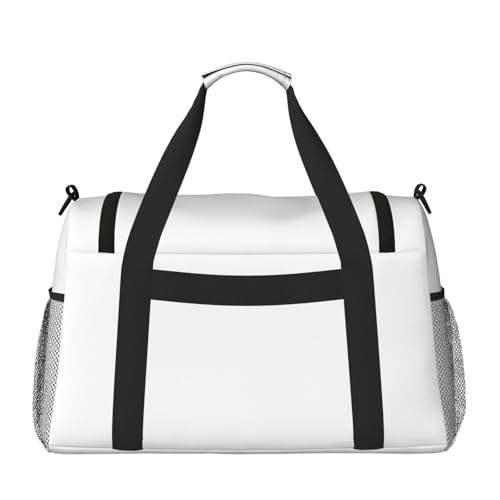 Solid Color White Hand Travel Bag.Fashionable Design, Large Storage Capacity, Suitable For Business Trips And Short Trips.2