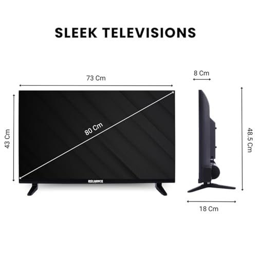 Image of Reliance 80 cm (32 Inch) HD Ready Smart Android LED TV 2026 Edition | 24W Front Boom Speakers | 1000+ Apps | Built-in WiFi | Mobile Screen Cast | Gaming Support | Slim Design Television (RW32MP8676HD)