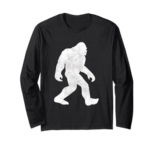 Sasquatch Social Distancing Funny Finding BigFoot Gráfico Manga Larga