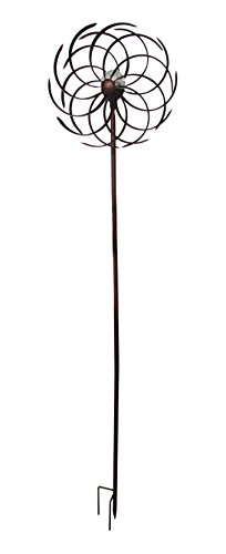 Galix 6517u00a0decoración Solar efecto molino de viento metal marrón