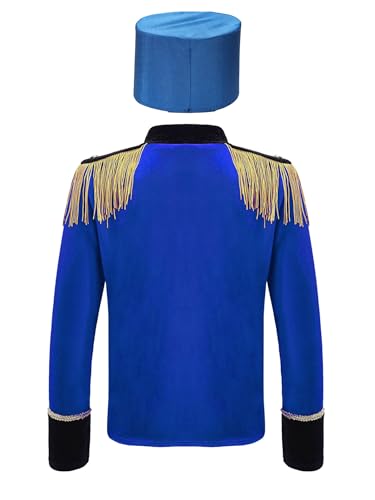 Kids Boys Circus Drummer Trumpet Honor Guard Uniform Tassels Performance Jacket Coat Outfits2