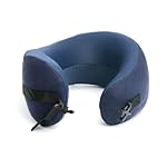 C CUSHION LAB Travel Pillow, Award-Winning Patented Ergonomic Design for Chin & Neck Support Memory Foam Neck Pillow, Compact Airplane Pillow for Traveling, Flight, Car (Navy, Medium) - Image 2