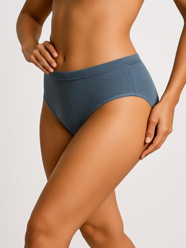 Image of Women's Soft Cotton Mid-Rise Bikini Briefs | Pack of 2 | Seamless Feel | Stretchable & Breathable Everyday Underwear | Comfortable Fit