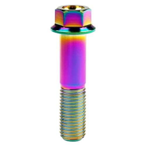 Image of Titanium Bolt M12 30 35 40 45 50 55 60 65 70 75 80 85 90mm Hex Small Flange Head for Motorcycle Car Modification Pack of 4 (M12x50mm Pitch 1.5, Multicolored)