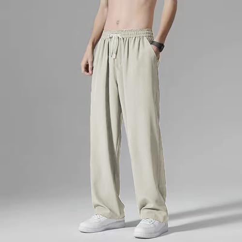 Pantalon décontracté homme jogging cargo avec ceinture en tissu blanc - 2