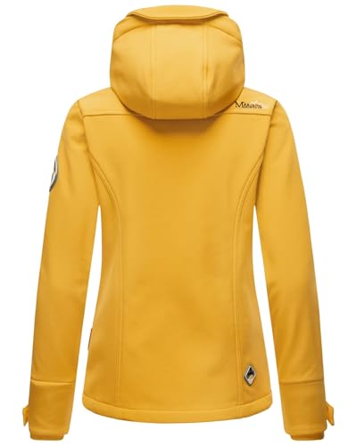 MARIKOO Damen Softshell Jacke Winterjacke wasserabweisend Outdoor B864 [B864-Kl.zicke-A-Yellow-Gr.S]