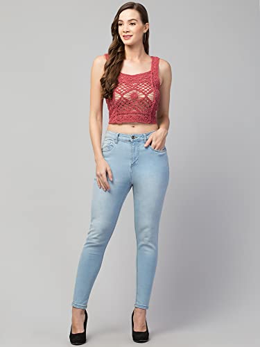 Image of Women Girls Solid Crochet Top