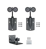 HARDJULAN Heavy-Duty Black Exterior Sliding Barn Door Roller Kit, Outdoor Rolling Rollers, 450 lbs Capacity, Powder Coated Black, 2 Packs